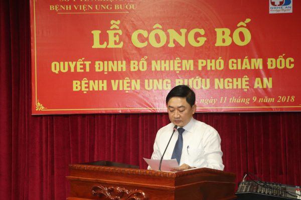 Ông Nguyễn Viết Bình phát biểu tại buổi lễ bổ nhiệm